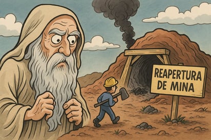Caricatura editorial - Cronos y el regreso de la mina