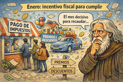 Caricatura editorial - Enero: el mes que llena la caja