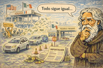 Caricatura editorial - La importación continúa en Piedras Negras