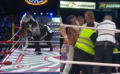 Aficionado sube a la tercera cuerda e intenta lanzarse en la Arena