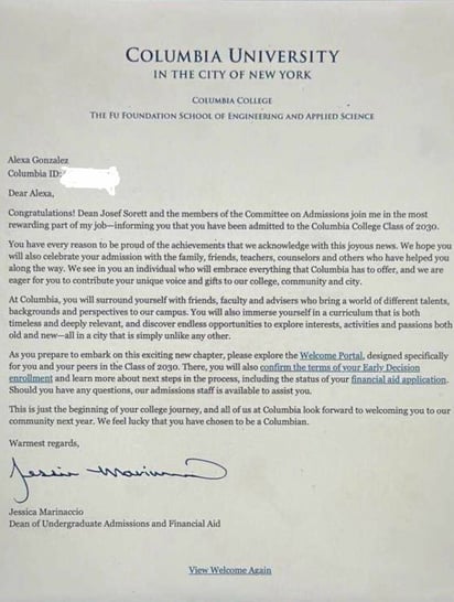 Columbia University acepta a estudiante de Eagle Pass