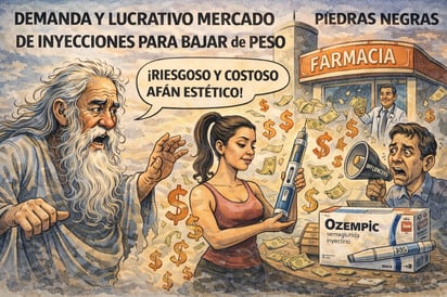 Caricatura editorial - Se dispara el uso de Ozempic en Piedras Negras