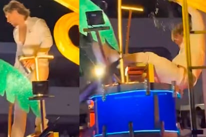 ALDO DE NIGRIS Durante el Carnaval Internacional de Mazatlán, Aldo De Nigris perdió el equilibrio y cayó de una carroza; el influencer aseguró posteriormente que está bien.