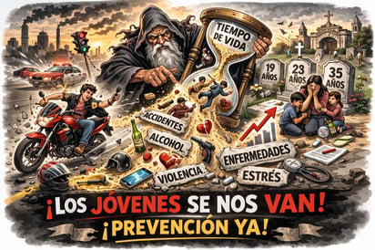 Caricatura editorial - Cronos y la juventud que se nos va