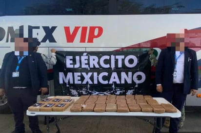 Detienen a 2 tras hallazgo de cocaína y goma de opio en autobús en Sonora