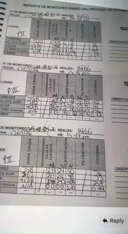 Agua potable en Piedras Negras, bajo revisión