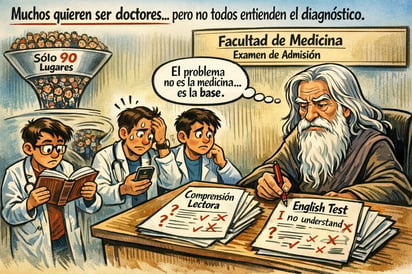 Cronos - Caricatura editorial - Deficiencias académicas complican ingreso a carrera de Medicina