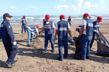 Semar retira 330 kilos de residuos con hidrocarburo en playas de Veracruz