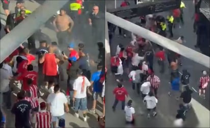 Aficionados de Chivas y Atlas protagonizan batalla campal en EU