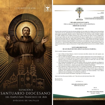 El templo de San Francisco de Asís será Santuario 