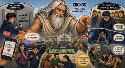 Cronos - Caricatura Editorial... “Un mensaje falso que desató pánico real”