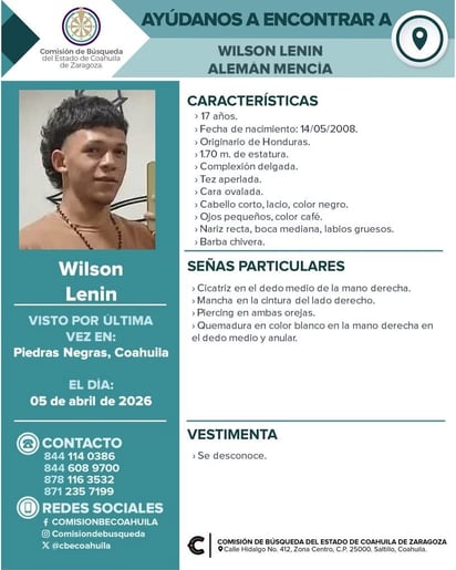 Intensifican rastreo de menor extranjero desaparecido en la frontera norte