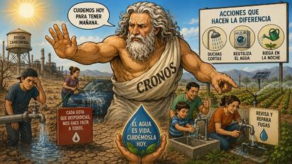 Cronos - Caricatura Editorial... Cronos contra el desperdicio del agua