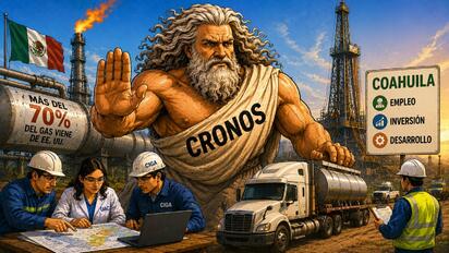 Cronos - Caricatura editorial - El gas del futuro está en Coahuila