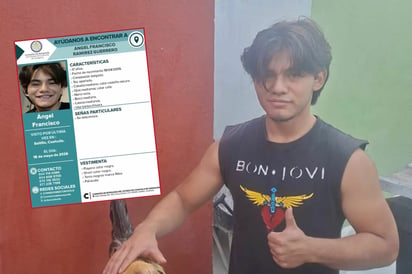DESAPARECIDOS Autoridades de Nuevo León difundieron la ficha de búsqueda de Ángel Francisco Ramírez Guerrero, adolescente de 17 años desaparecido en Saltillo, Coahuila.
