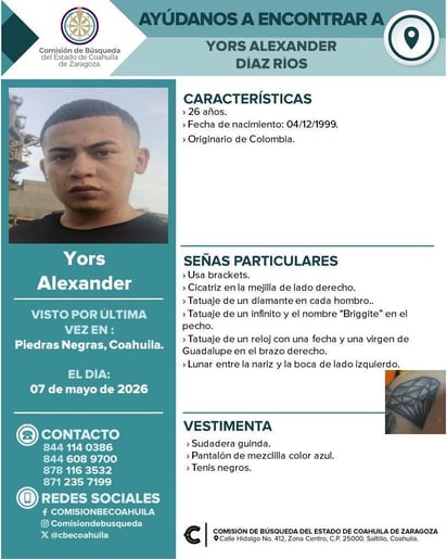 Identidad : actualmente continúan las diligencias necesarias para ubicar a sus familiares.