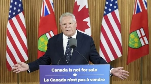 Doug Ford, primer ministro de Ontario, suspendió los aranceles del 25% a las exportaciones de electricidad a EU tras una llamada con el secretario de Comercio