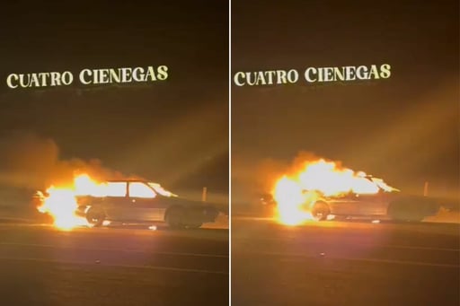 Los Bomberos del pueblo mágico lograron controlar el fuego.  Un vehículo particular terminó envuelto en llamas la noche del miércoles en el Descanso Turístico