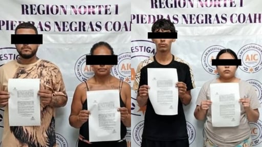     Piedras Negras, Coahuila.— La Fiscalía General del Estado de Coahuila informó la detención de cuatro personas presuntamente relacionadas con el homicidio