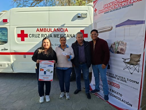 La Cruz Roja de Sabinas realizará una lotería el 18 de diciembre para recaudar fondos y mejorar sus instalaciones y servicios.  La Cruz Roja Mexicana, a través