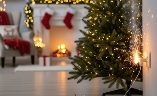 Durante la temporada navideña, el uso de luces, extensiones eléctricas y calefactores aumenta, lo que eleva el riesgo de cortocircuitos, incendios