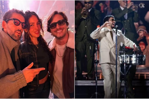 En su penúltimo concierto en la Ciudad de México, Bad Bunny recibió en 'la Casita' a las estrellas Eiza González, Luis Gerardo Méndez y Diego Boneta, quien