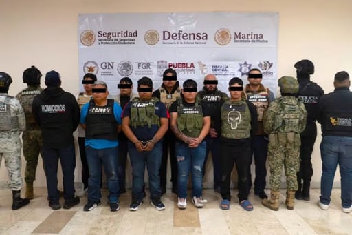 Autoridades de los tres órdenes de gobierno detuvieron a nueve presuntos sicarios del Operativo Barredora del CJNG en Puebla, tras un enfrentamiento armado.