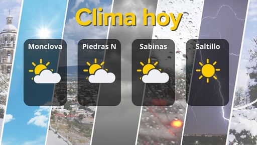El clima para hoy miércoles 7 de enero en Coahuila presentará ambiente cálido, cielos parcialmente nublados y vientos moderados en las principales