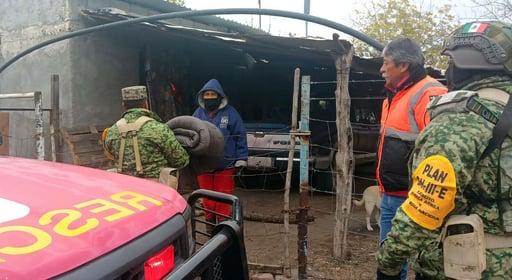 Autoridades federales, estatales y municipales reforzaron el Operativo Abrigo en Múzquiz para proteger a población vulnerable ante las bajas temperaturas