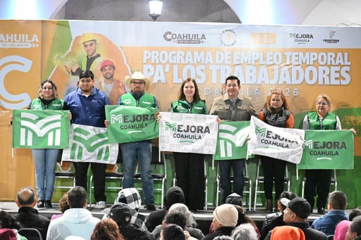  La alcaldesa, Sari Pérez Cantú, encabezó el arranque oficial del Programa de Empleo Temporal 2026 en la explanada de la Presidencia Municipal. Este esfuerzo