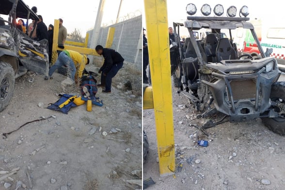 SEGURIDAD Socorristas del Grupo de Rescate y Urgencias Médicas (GRUM) se movilizaron al lugar.  Un aparatoso accidente se registró en una brecha ubicada