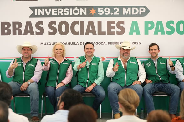 INFRAESTRUCTURA Gobierno de Coahuila invierte 59.2 millones en agua, pavimentación y educación, además anuncia Parque Industrial, generando empleo y desarrollo económico