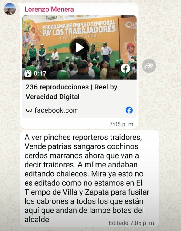 INSULTOS A LA PRENSA GENERAN CRISIS ENTRE FUNCIONARIO DE SIMAS En el contexto de una reciente visita del gobernador de Coahuila, Manolo Jiménez Salinas, a Piedras Negras, surgió una controversia luego de que el gerente