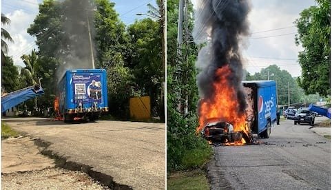 Reportan quema de vehículos y negocios en Villahermosa