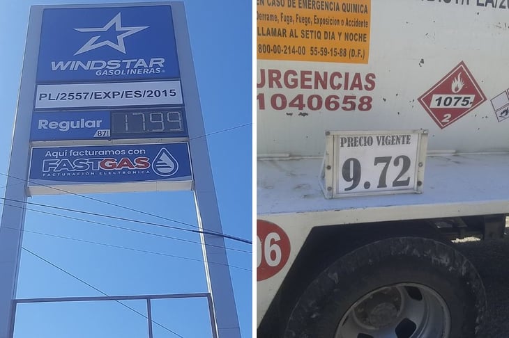 Gasolinas y gas butano aumentan centavo en Piedras Negras 