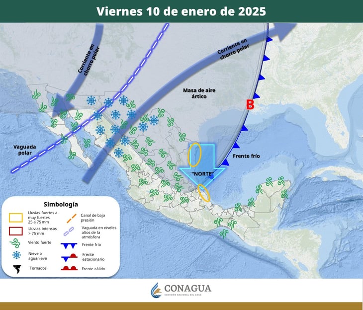 Se extenderá clima helado Lluvias y vientos en la región