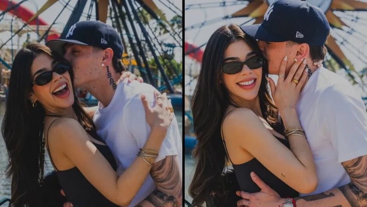 Kenia Os y Peso Pluma generan rumores de boda tras visita a iglesia