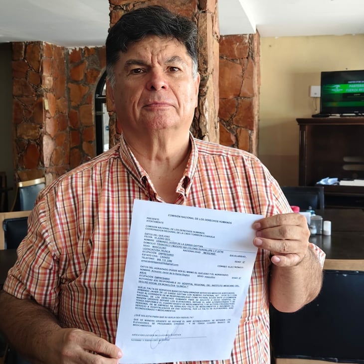 Empresario presenta queja ante Derechos Humanos por deficiente atención del IMSS en Monclova