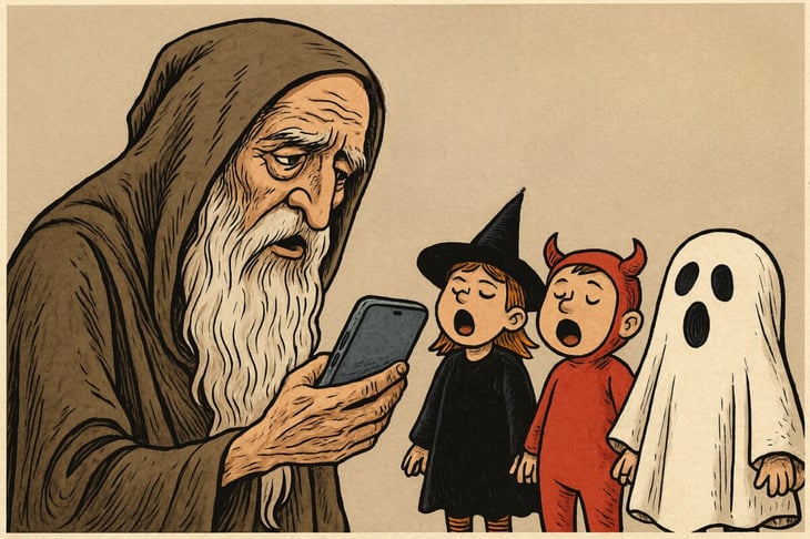 Caricatura editorial - Del “dulce o truco” al “clic y rastreo”