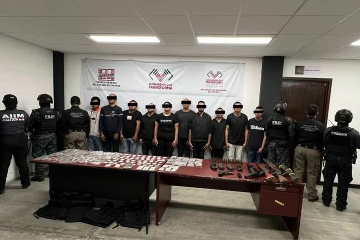 Caen 12 presuntos miembros del CJNG en Chiapas; dos detenidos son menores