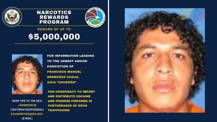 foto Estados Unidos ofrece 5 millones por captura de líder de 'Los Choneros'