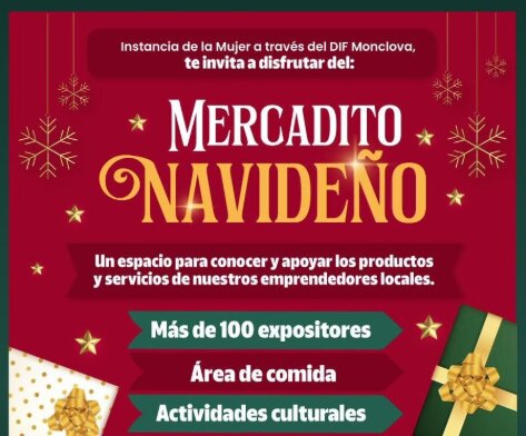 DIF Monclova invita al Mercadito Navideño en el Museo Coahuila y Texas