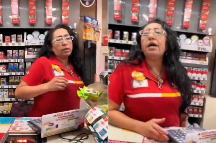 Lady Oxxo: cajera explota contra joven por beber refresco antes de pagarlo
