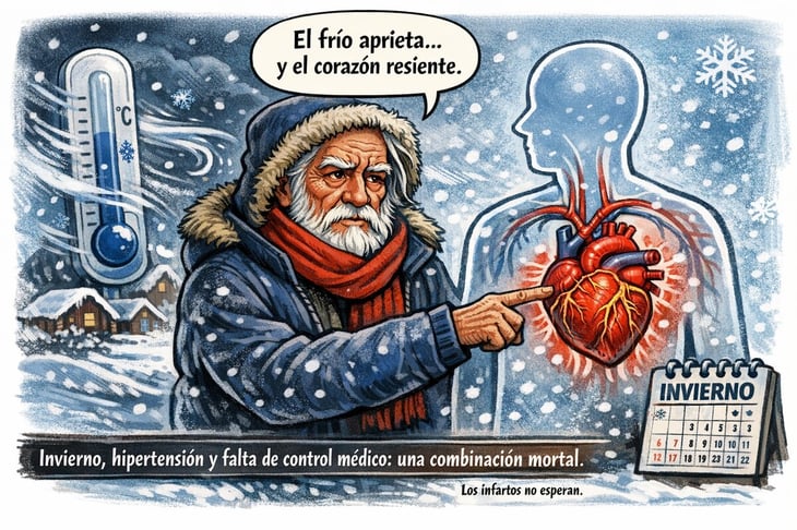 Caricatura editorial - Cuando el frío aprieta al corazón