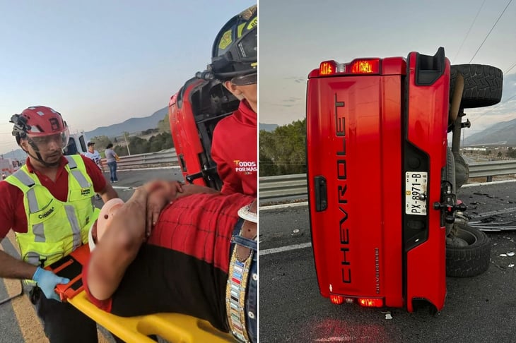 Choque frontal provoca volcadura en la carretera Saltillo-Monclova