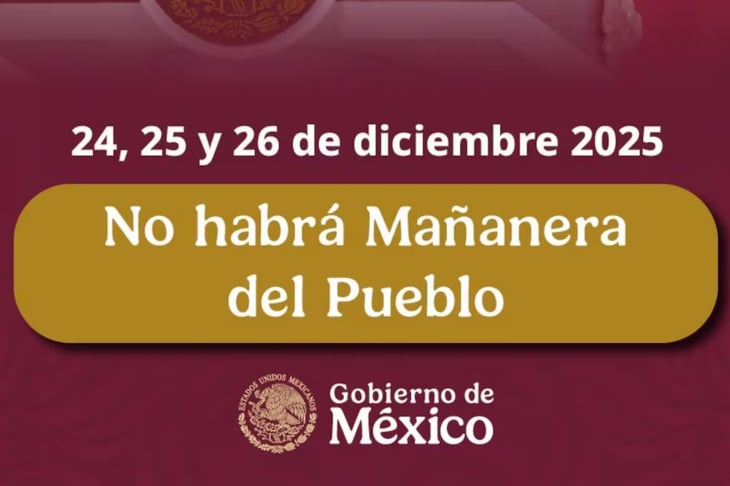 Sheinbaum suspende conferencias mañaneras del 24 al 26 de diciembre