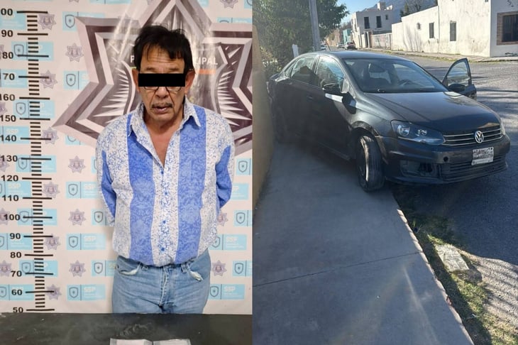 Detienen a hombre con droga tras persecución y choque en Cuatro Ciénegas