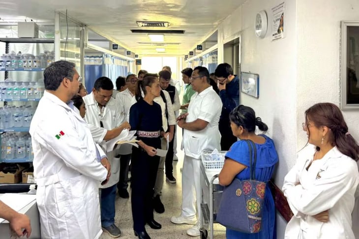 Sheinbaum explica foto con herido del Tren Interoceánico