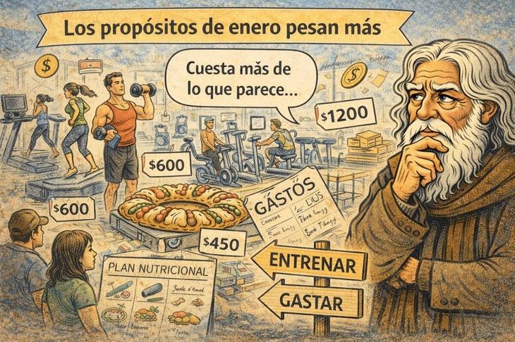 Caricatura editorial - La cuesta de los propósitos