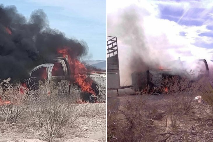 Camioneta se incendia en camino a Laureles, en Ocampo